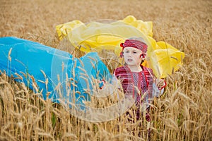 Girl with a flag of Ukraine