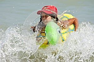 Girl with the float