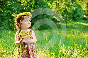 Girl with floral head wreath