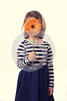 Girl with a flower photo