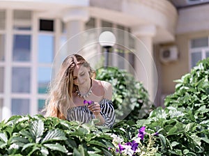 Girl and flowers