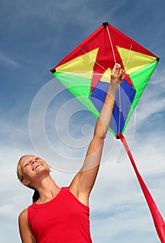 Girl Flying a Kite