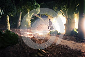 Girl in the food forest