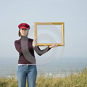 Girl with frame