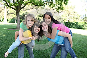 Girl Friends in the Park