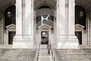 Girl in Front of New York City Public Library