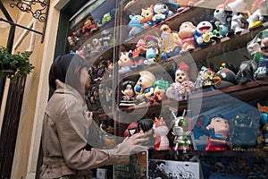 Girl in front of toys shelf at Palio Khao Yai Thailand