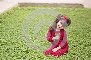 Girl in garden