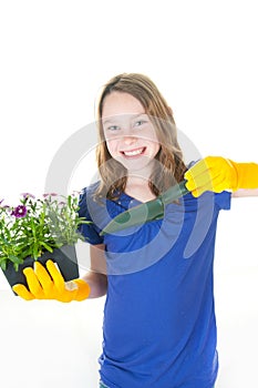 Girl gardening