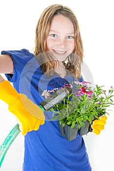 Girl gardening
