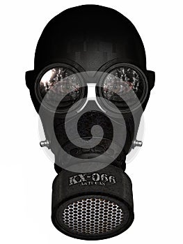 Girl in gasmask photo