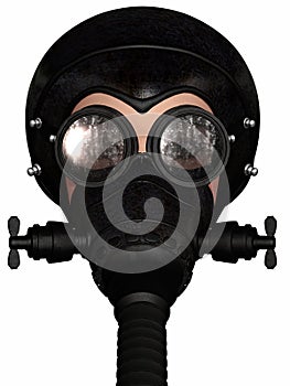 Girl in gasmask