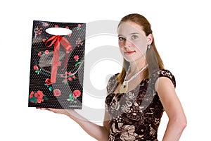 Girl with gift package