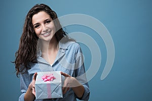 Girl giving a beautiful gift