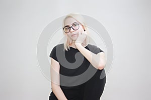 Girl in glasses. portrait