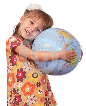 Girl with globe