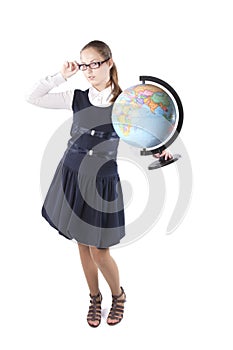 Girl with globe