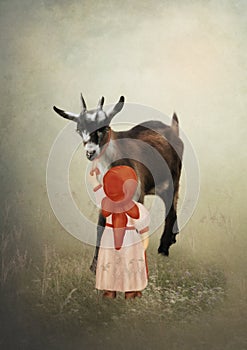 The girl and the Goat