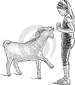 Girl and goat