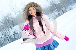 Girl going ice skating