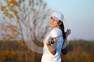 Girl golf player