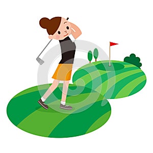 Girl golf player photo