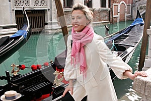 Girl in gondola, Venice