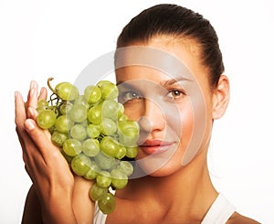 Girl with grape