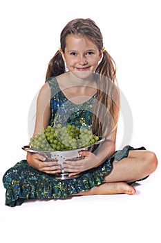 Girl with grapes