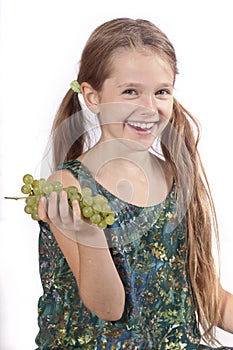 Girl with grapes
