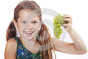 Girl with grapes