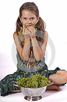 Girl with grapes