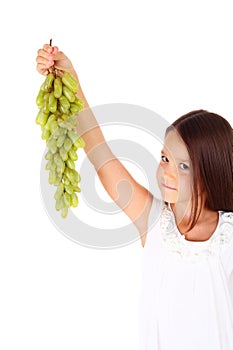 Girl and grapes