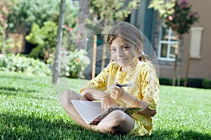 Girl on grass