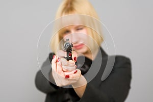 A girl with a gun