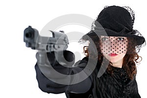 Girl with gun photo