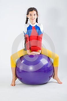 Girl with gym ball