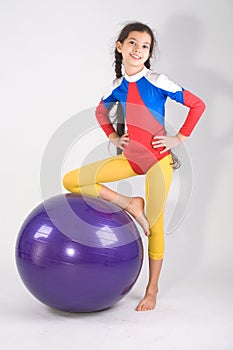 Girl with gym ball