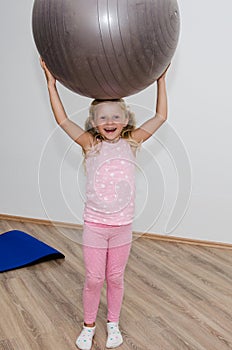 Girl with gym ball