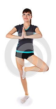 Girl in gymnastic poses