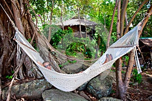 Girl in a hammock