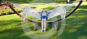 Girl in a hammock