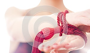 Girl hands tied bondage