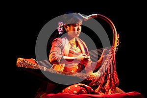 Girl with Harp, Myanmar