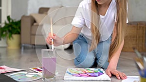 Girl has remote school art lessons