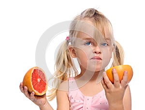 Girl has sour fruit face