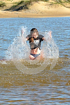 Girl having fun in water