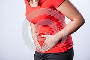 Girl having menstruation photo