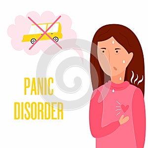 Girl having panic attack. Health problem
