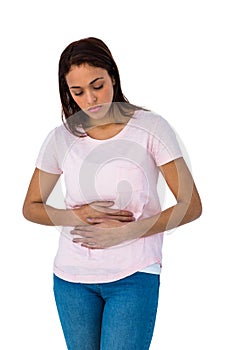 Girl having a stomach pain